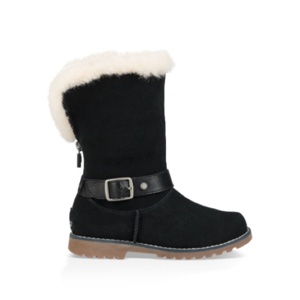 UGG Nessa Boots shearling lined black suede mid calf boots‎ size 13